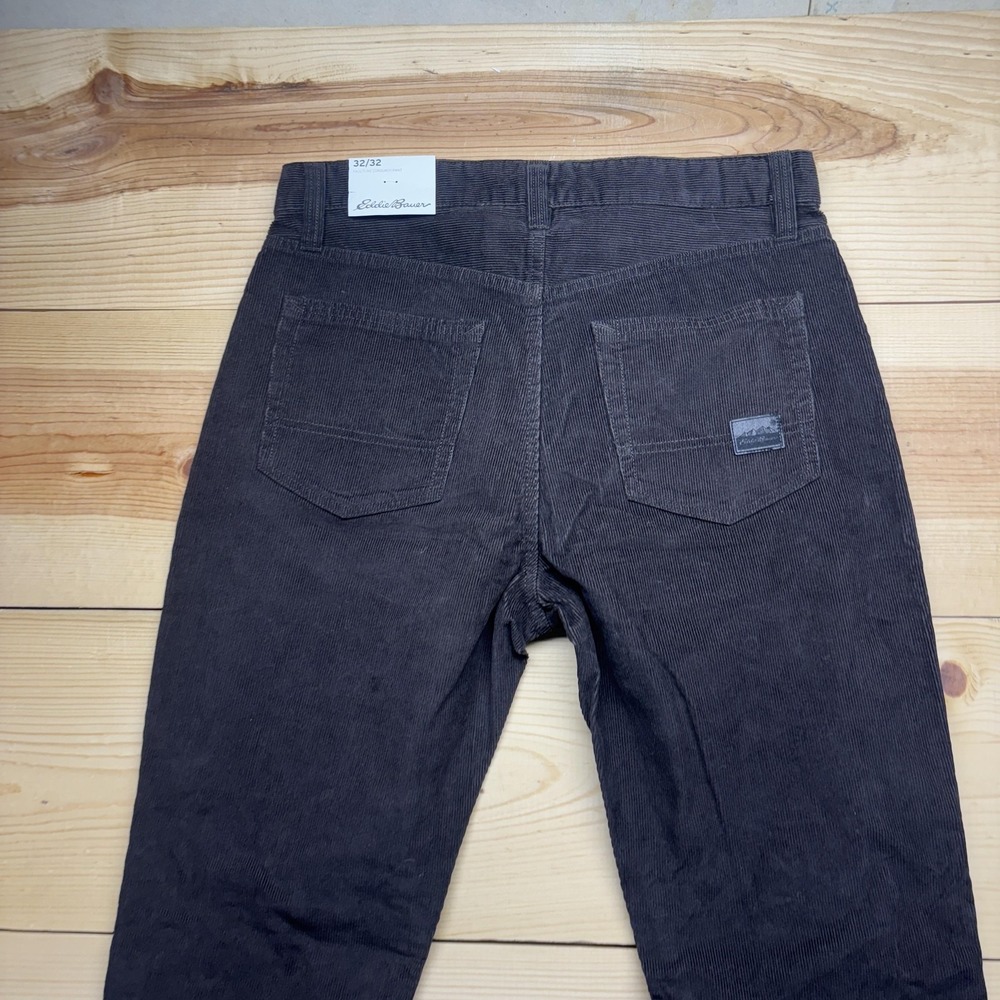 Eddie Bauer Fairline Corduroy Pants Mens 32x32 Brown Straight 5 Pocket NWT - Picture 10 of 13